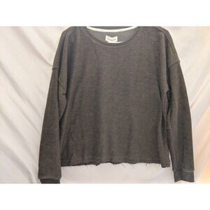 Thread & Supply Women's Sweatshirt Raw Hem Olive Size XS